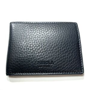Shinola Bifold Natural Grain Leather Wallet, Black